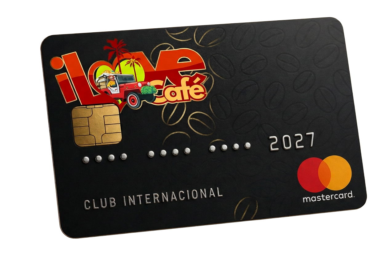 Tarjeta débito I Love Café franquicia Mastercard
